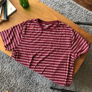 Goodfellow & Co. Maroon Striped T-Shirt